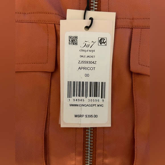 5 à 7 Cinq à Sept Dale Ruched Sleeve Jacket in Apricot Women's Size 00 - Picture 6 of 10